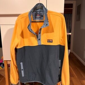 Faherty Two-Tone Yellow and Gray Lightweight Shirt Jacket